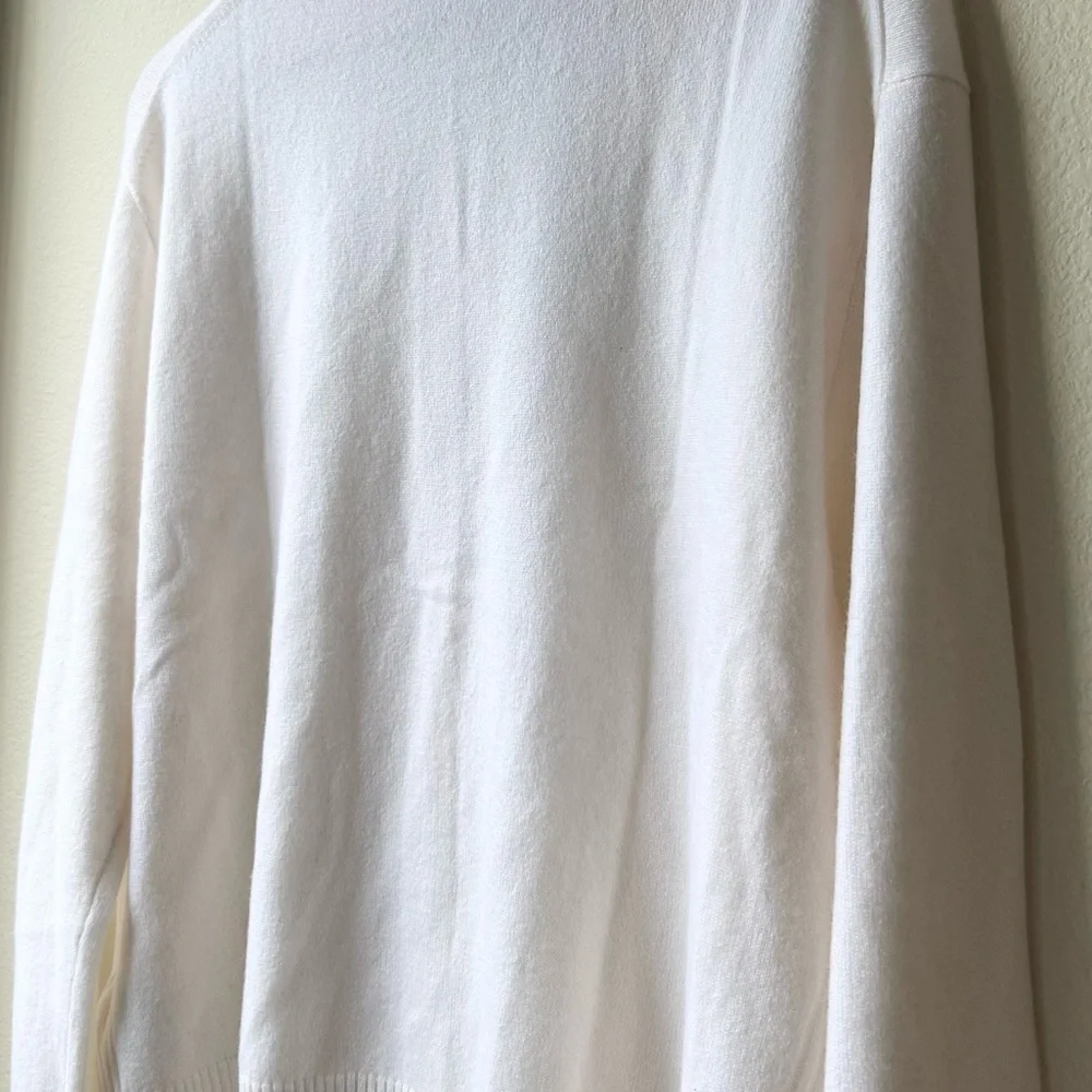NWOT J. Crew Perfect Cashmere Cardigan in Snow Cream White Sz XL